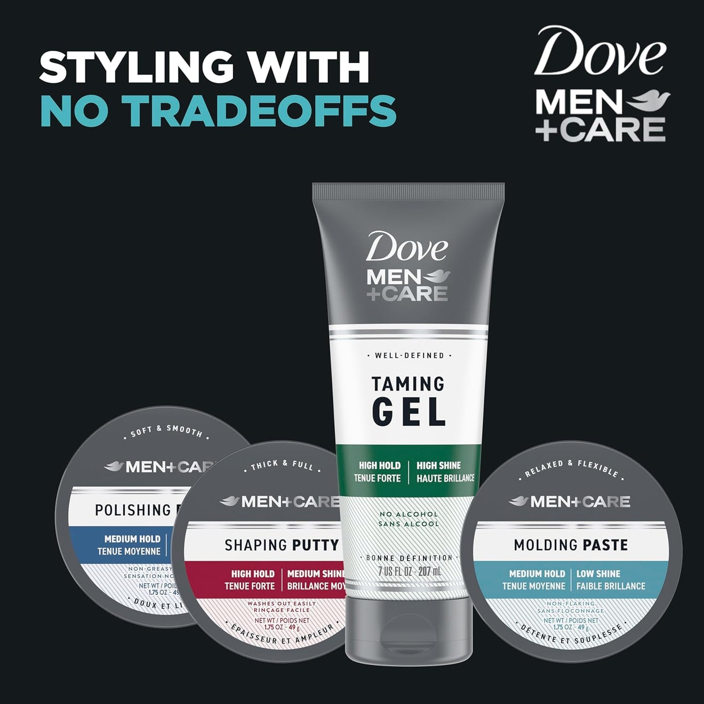 DOVE MEN Styling / Sculpting Hair Paste Product for a Medium Hold w/ A Matte Finish (Pack of 3)