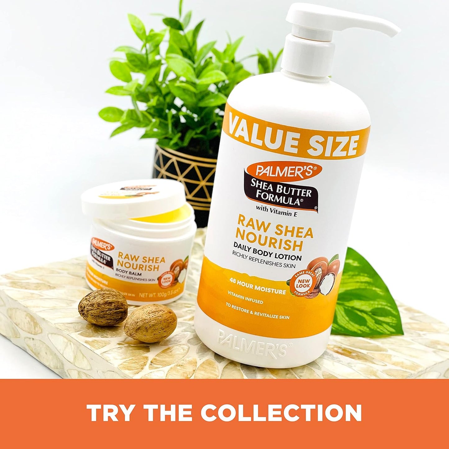 Palmer's Shea Formula Raw Shea Body Lotion for Dry Skin, Hand & Body Moisturizer, Value Size Pump Bottle, 33.8 oz (Pack of 1)
