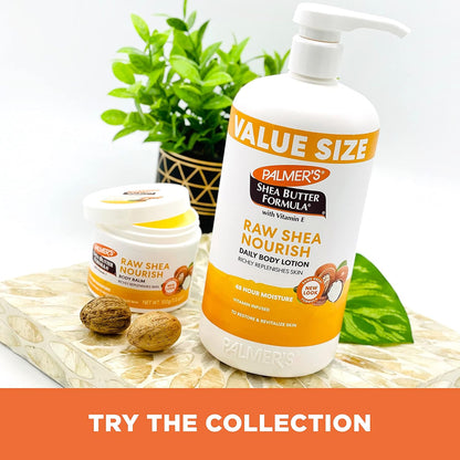 Palmer's Shea Formula Raw Shea Body Lotion for Dry Skin, Hand & Body Moisturizer, Value Size Pump Bottle, 33.8 oz (Pack of 1)
