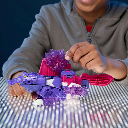 Transformers CYBERWORLD Shockwave Ultimate Cyber Changers Energon Surge Action Figure | Quick Change to Dino Mode | Robot Toys for Kids 6+