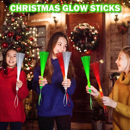 Valentines Glow in the Dark Party Favors Accessories for Kids Bulk-24 Pack, Light Up Fiber Optic Wand Toys Gifts for Toddlers, Winter Holiday Goodie Bag Stocking Stuffers Fillers for Boys Girls
