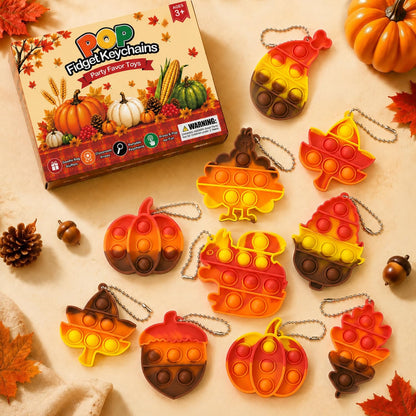 Fall Party Favors Supplies Gifts (20 PCS) Thanksgiving Fidget Toy Keychains
