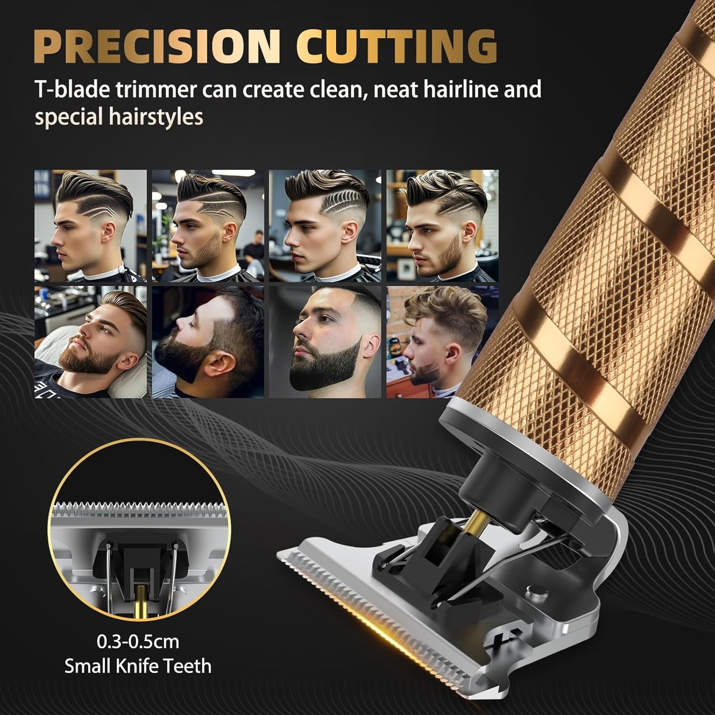 Hair Trimmer & Beard Trimmer for Men Professional, Electric Razor Shavers for Men, T Blade Precision Edgers Liners, Barber Clippers for Hair Cutting Mustache Facial, Mens Gifts