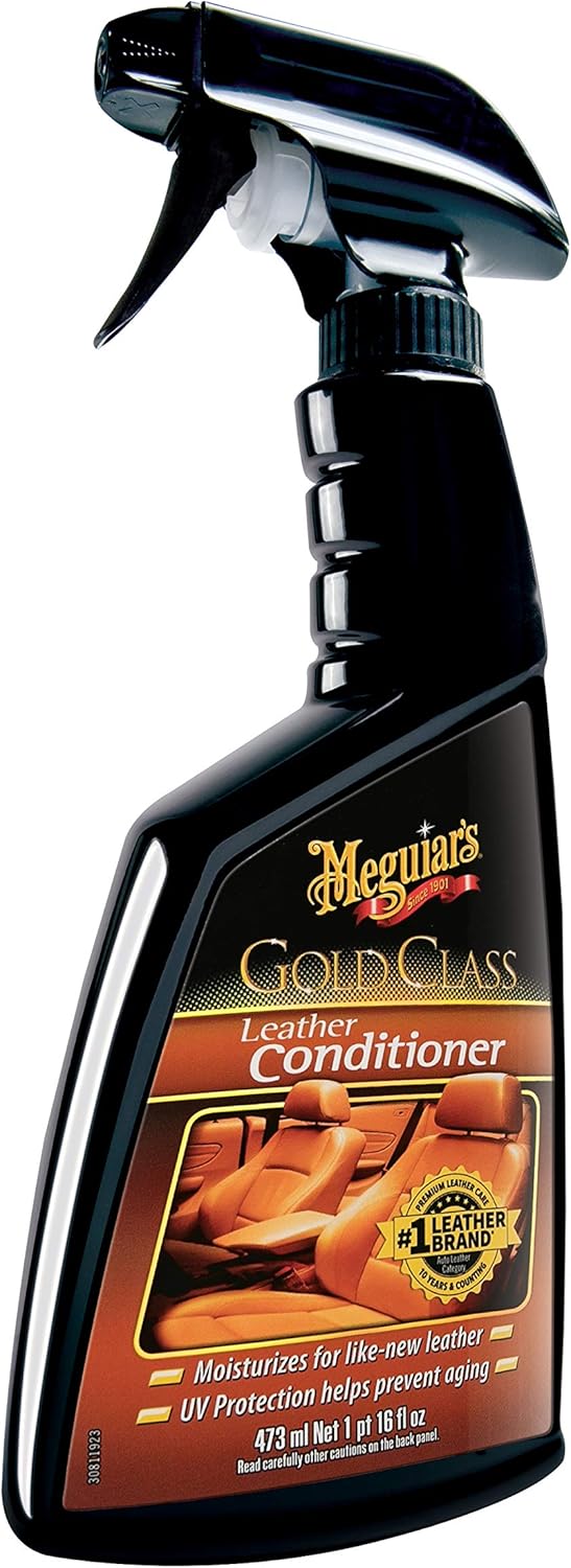 Meguiar's Gold Class Leersproei - Premium Motorleerversorger - Beskerm Jou Motor se Sitplekke teen Kraking, Vervaging en Uitdroging - Hou Dit Nuut Lyk en Voel, 16 Oz