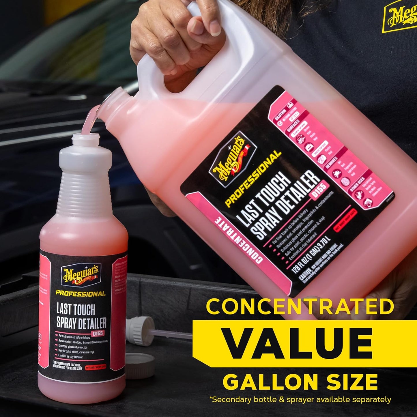 Meguiar's Last Touch Spray Detailer Verwyder Stof, Vlekke, Vingerafdrukke Verhoog Beskerming, (1 Gallon)