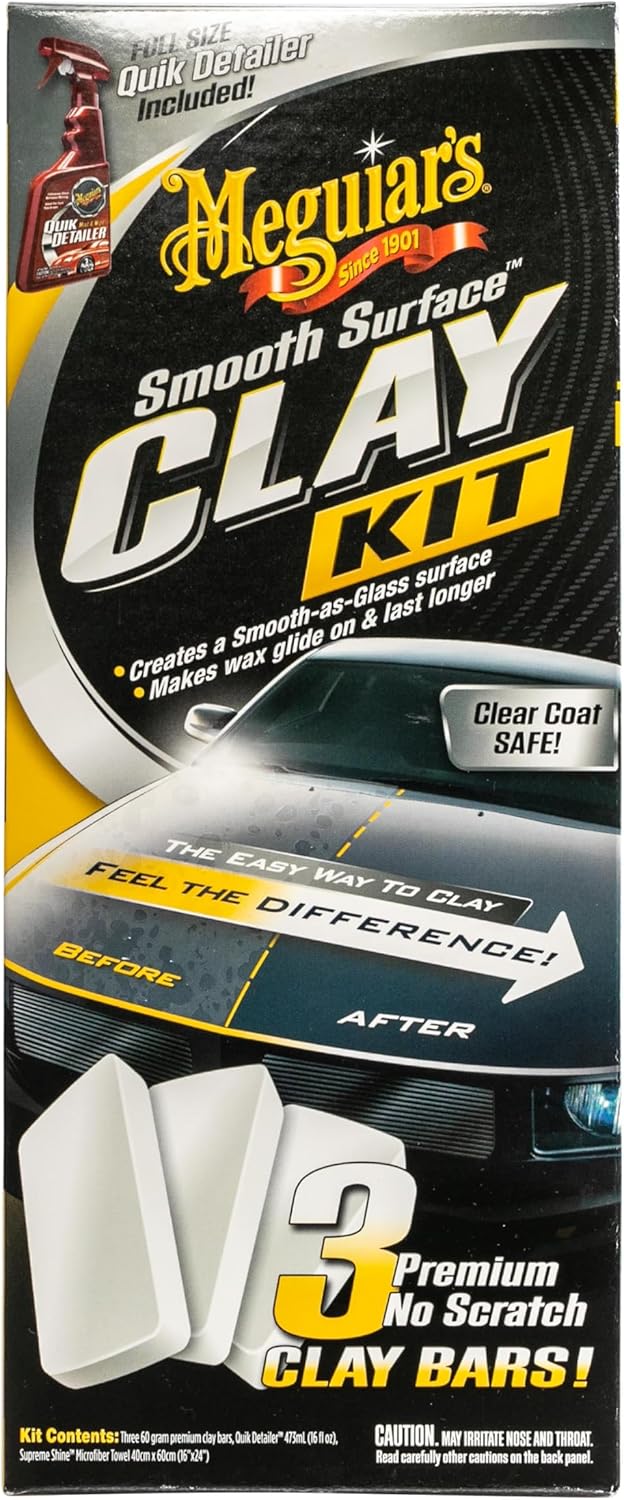 Meguiar's Gladde Oppervlak Klei-stel, Veilig en Maklik Motorafklei vir Gladde - Glasafwerking