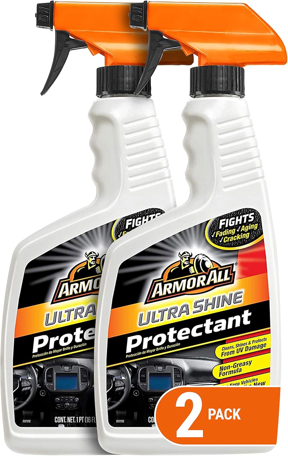 Armor All Kar Skoonmaker en Kar Beskermer, Spuitbottel Skoonmaker en Beskermer vir Motors, Vragmotors, Motorfietse (473 ml) 2 Pak