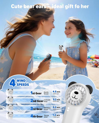 Oulike Beer Mini Draagbare Handwaaier 11000RPM Herlaaibaar - Wit