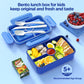 Bento Lunch Box -  Leakproof 4 Compartments Large Bento-Style Bento Box Containers w/ Tableware - Dinasour
