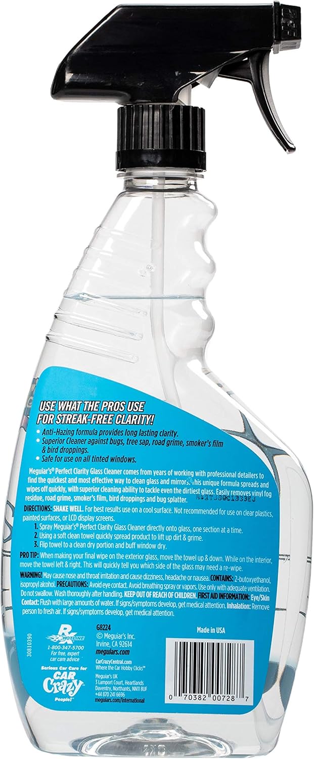 Meguiar's Perfect Clarity Glass Cleaner Windskerms en Spieëls Blinkende Superieure Streepvrye Afwerking (710 ml)