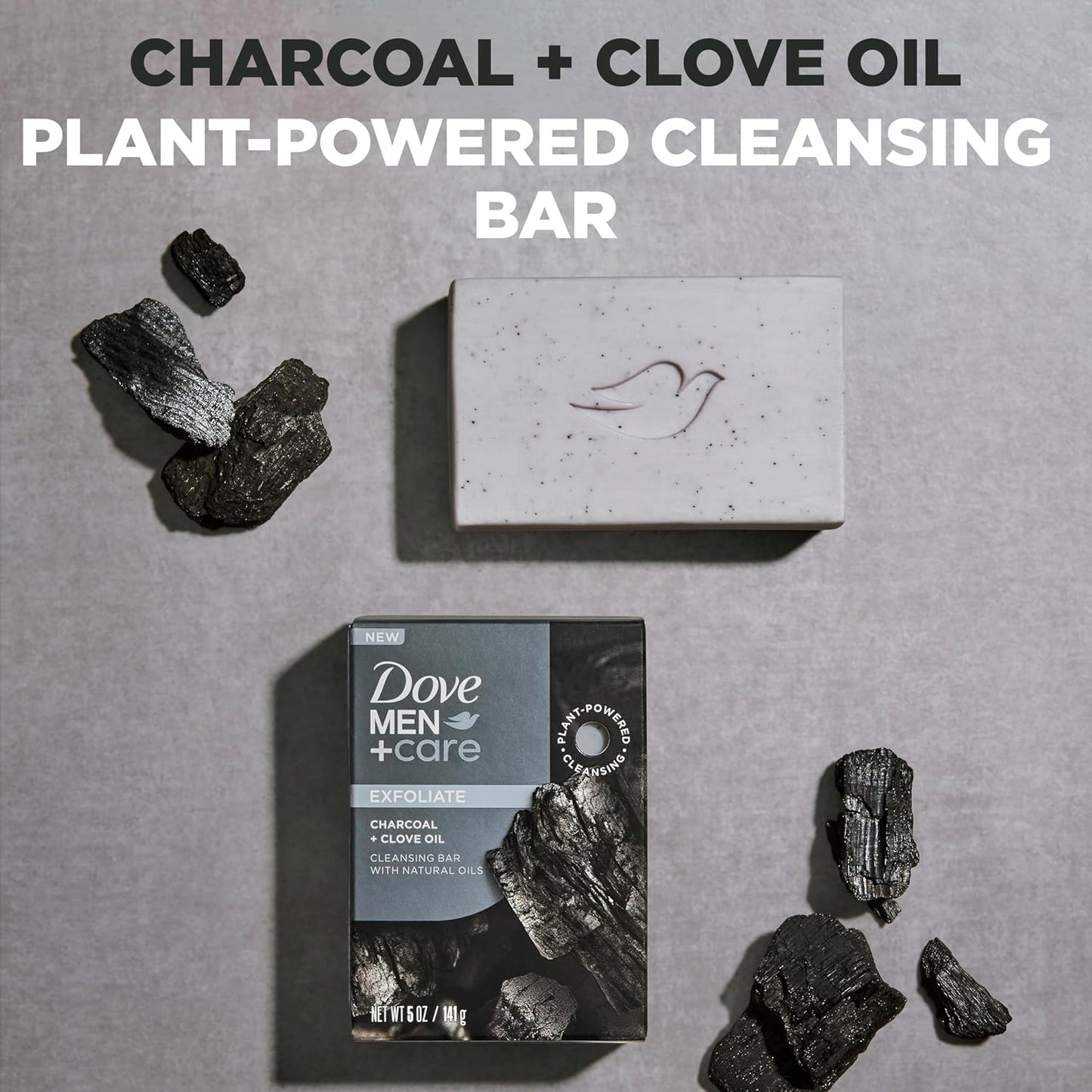 Dove Men Cleansing Soap Bar Mixed Formulated Plant Based Ingredients 3.51 Oz - 4CT