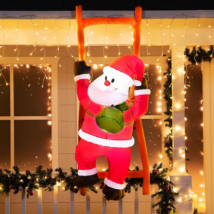 6 FT Christmas Inflatable Climbing Santa Decorations with Build-in LEDs