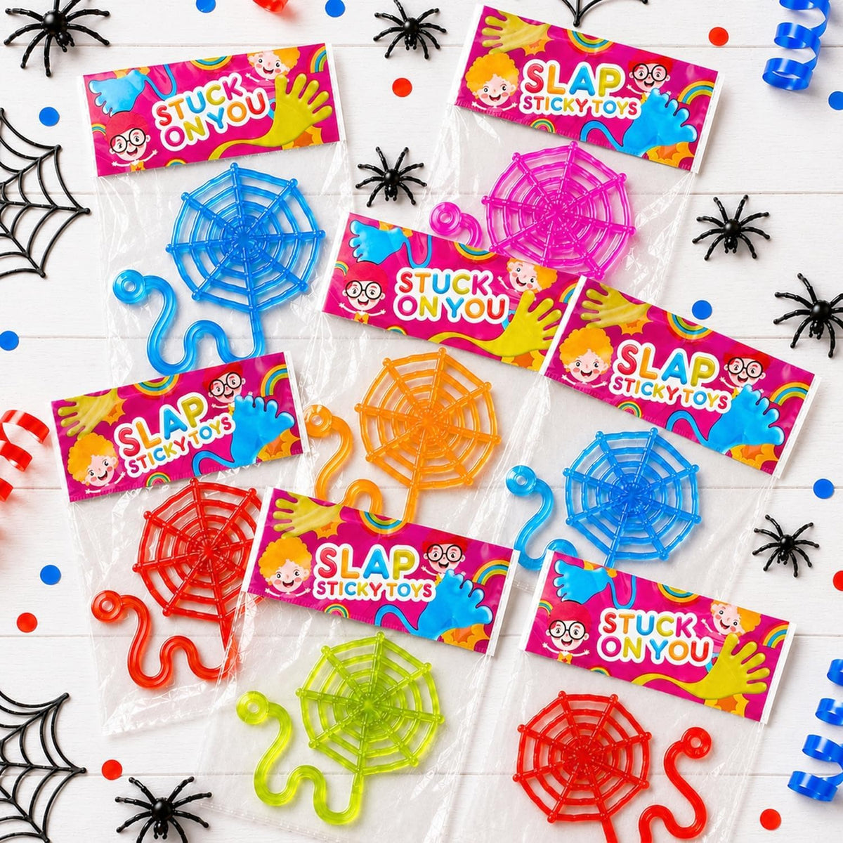 Sticky Spider Web Sticky Hands Toys,36PCS Goodie Bag Basket Pinata Stuffers