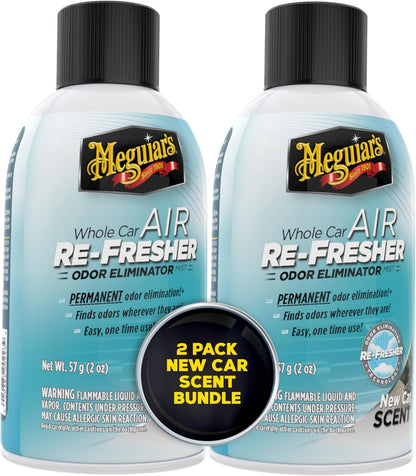 Meguiar's Heelmotor Lugverfrisser Reukuitwisser Mis - Nuwe Kar Geur (59ml Pak van 2)