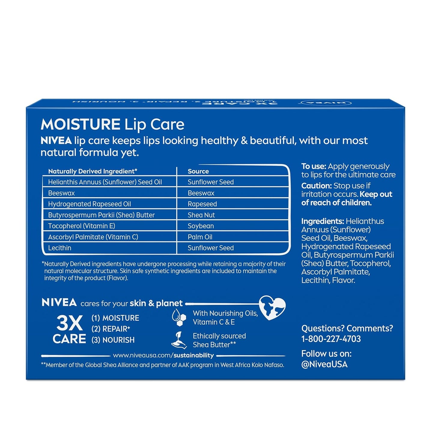 NIVEA Skin Care Set, Essentially Enriched Body Lotion Pack (2 x 16.9 Fl Oz) + Moisture Lip Care Lip Balm Set (4 x 0.17 Oz), Dermatologically Tested for Skin Compatibility