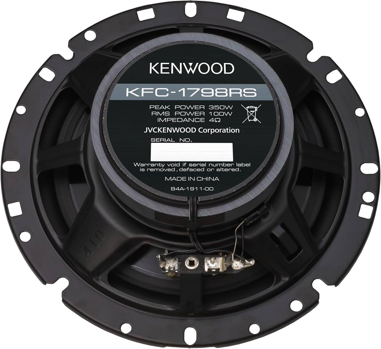 Kenwood KFC-1798RS 6-3/4" 2-rigting-motorluidsprekers – 330W-piekkrag, gebalanseerde koepelhoëttoonluidspreker, akoestiese klankharmoniseerder, maklike installasie