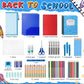 Back to School Supplies Essentials (39 PCS) Bundle Include Pencils Scissors Ruler Eraser Crayon Sharpener Notebook Pencil Case Folder Notebook(Blue)