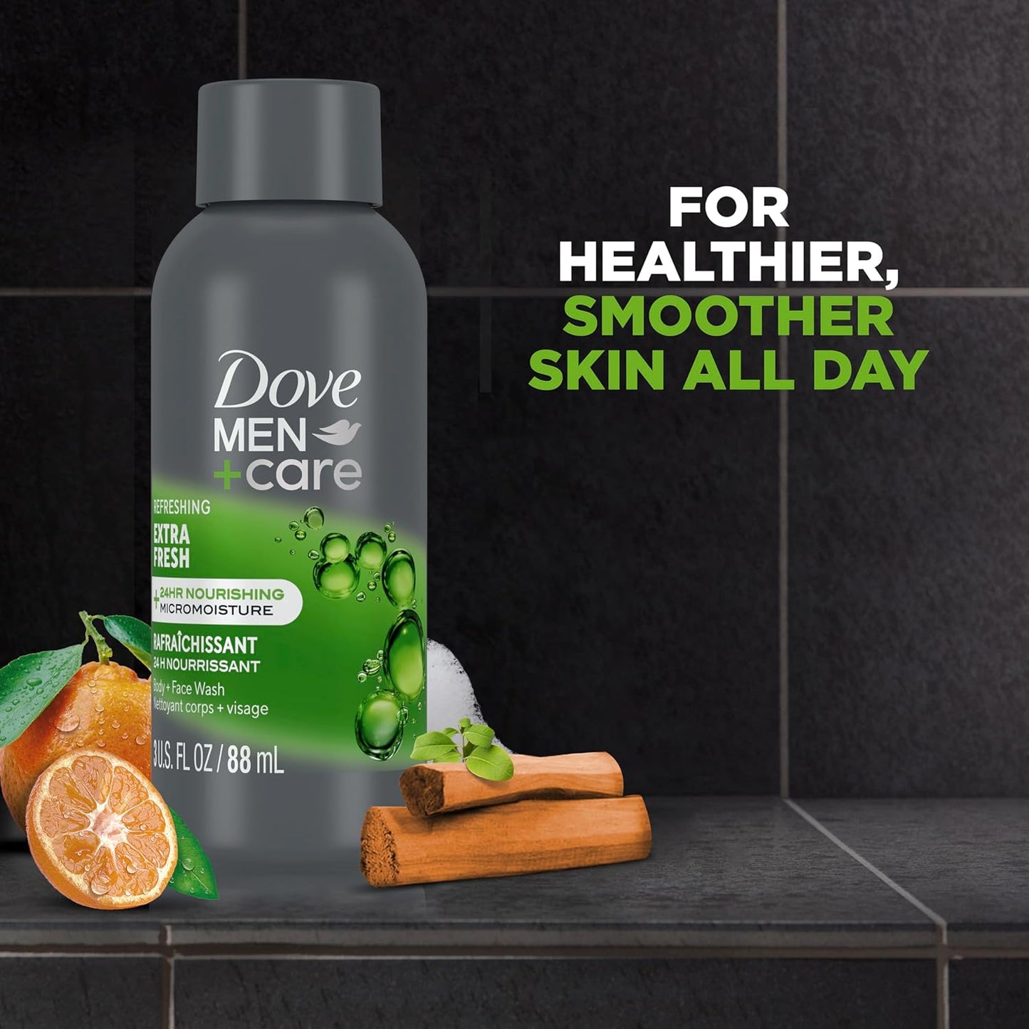 Dove Men+Care Refreshing Extra Fresh w/ 24-Hour Nourishing Micromoisture Technology Body Wash for Men - 3 oz (Pack of 3)
