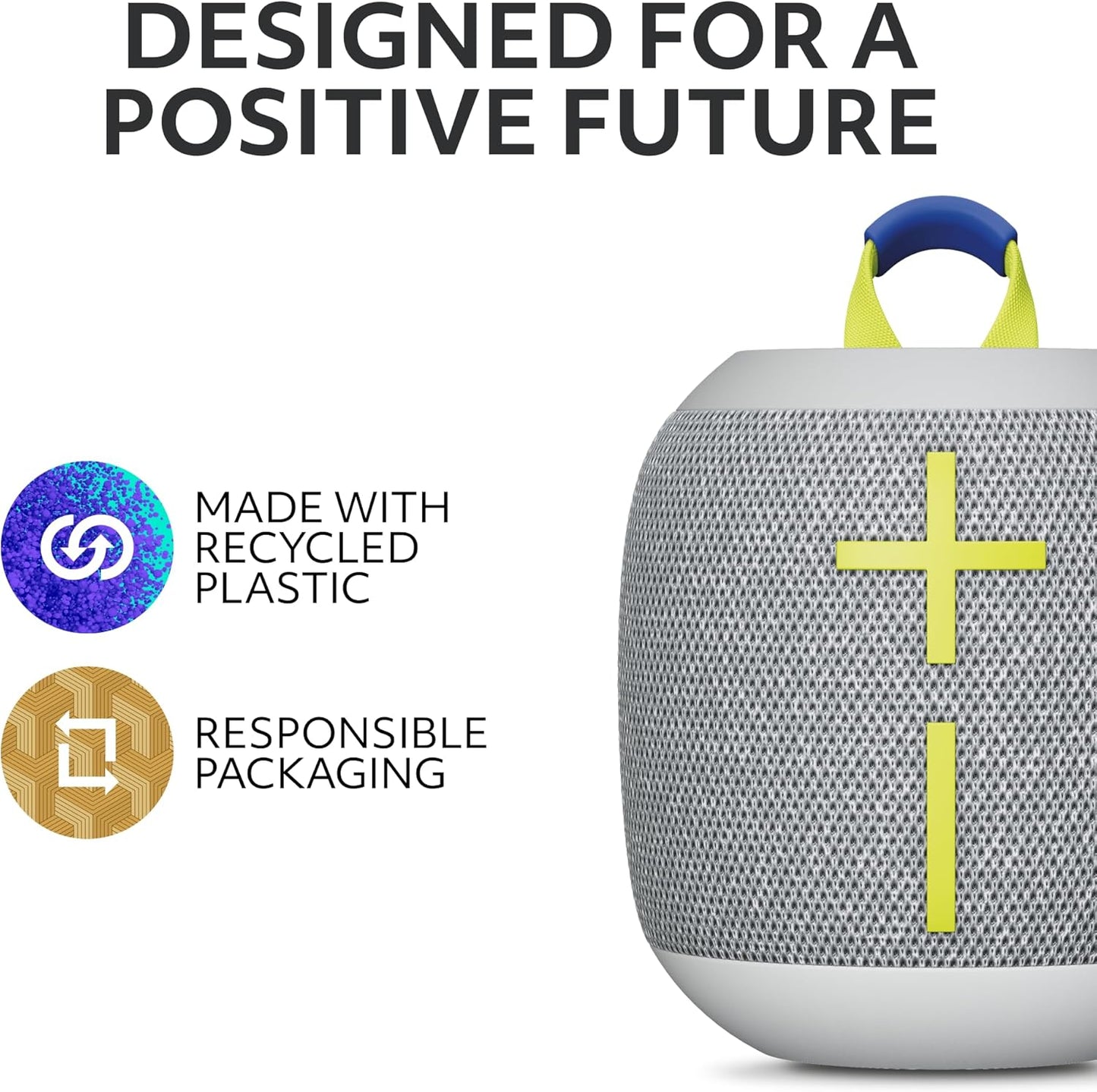 Ultimate Ears WONDERBOOM 4 Outdoor Speakers Bluetooth Waterproof with Big Bass & 360-Degree Sound, Dustproof Floating Wireless Speaker, 131ft Range - Gray