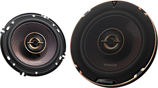 Kenwood KFC-653 6-1/2" 2-rigting Konsertreeksmotorluidsprekers – 320W Piekrag, Polipropileenwooferkeël, Gebalanseerde Domediskuither, Akustiese Klankharmoniseerder