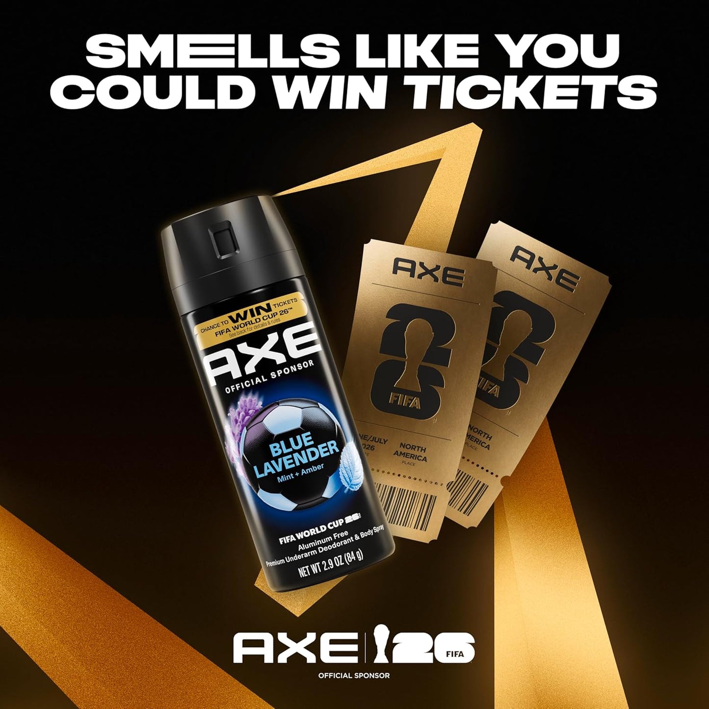 AXE Fine Fragrance Body Spray, Blue Lavender, 72H Freshness, Mint & Amber Notes, Aluminum‑Free | 2.9 oz - (Pack of 3)