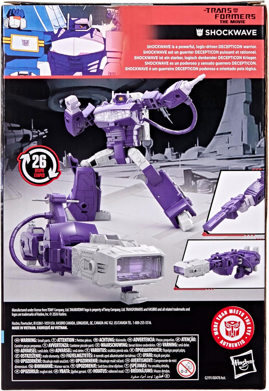 Transformers Studio Series The The Movie Shockwave Voyager Class 6.5-Inch Converting Action Figure, Robot Toys for Ages 8+