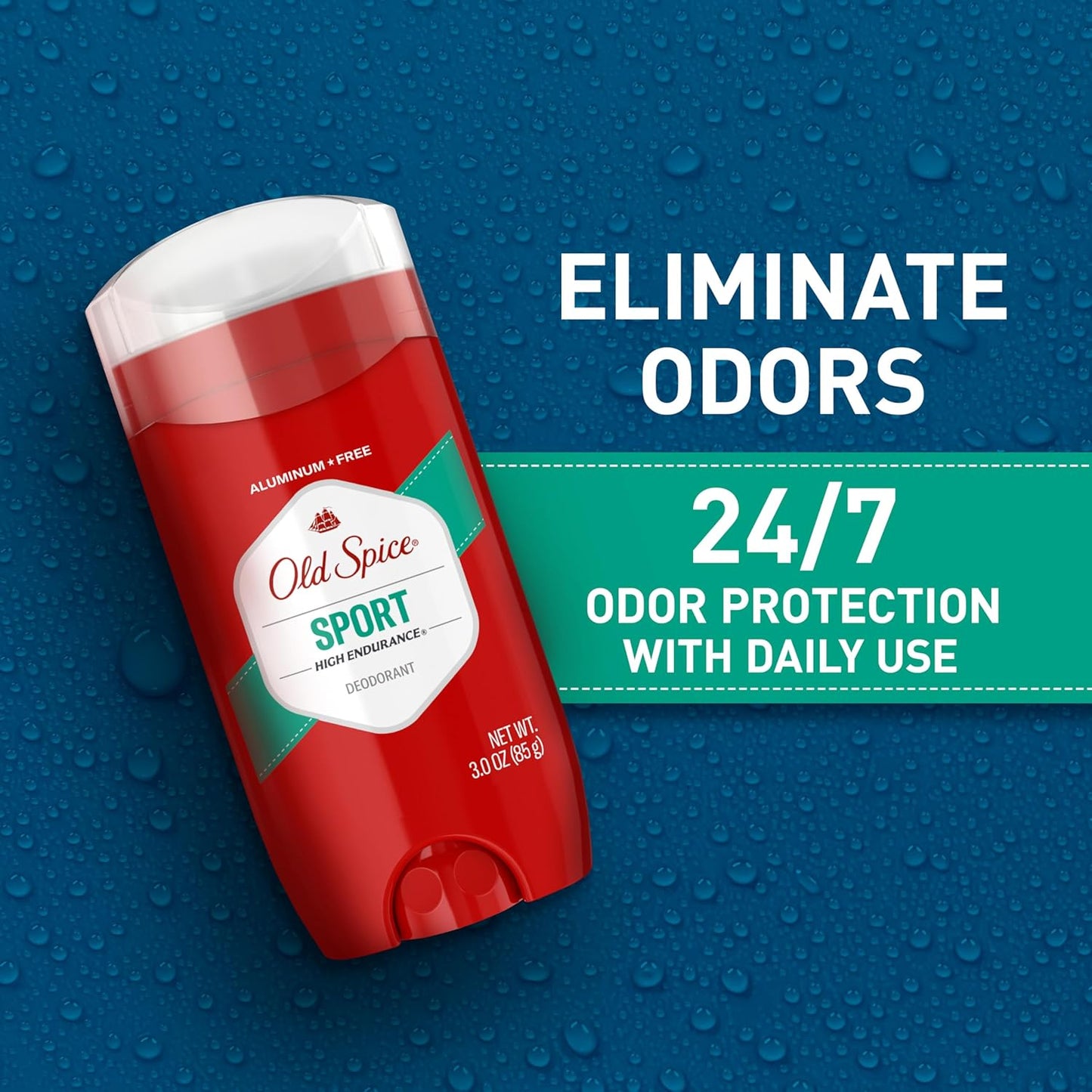Old Spice Aluminum Free Deodorant For Men, 24/7 Sweat Defense & Odor Protection - Sport Scent - 3.0 oz (Pack of 3)