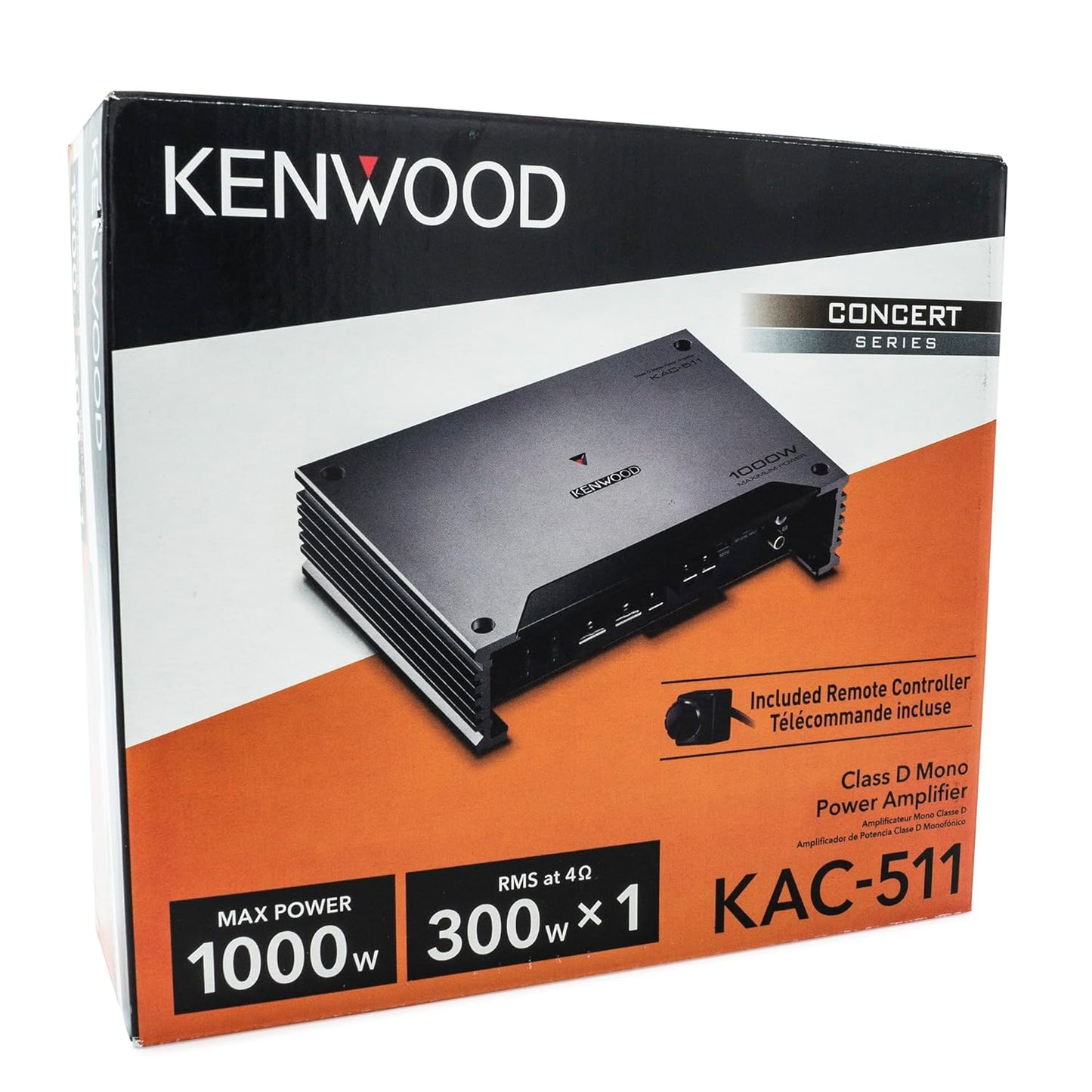 Kenwood KAC-511 Klas D Digitale Monoversterker met Veranderlike Laagdeurgangskruiswisselaar - Swart
