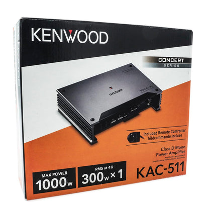 Kenwood KAC-511 Klas D Digitale Monoversterker met Veranderlike Laagdeurgangskruiswisselaar - Swart