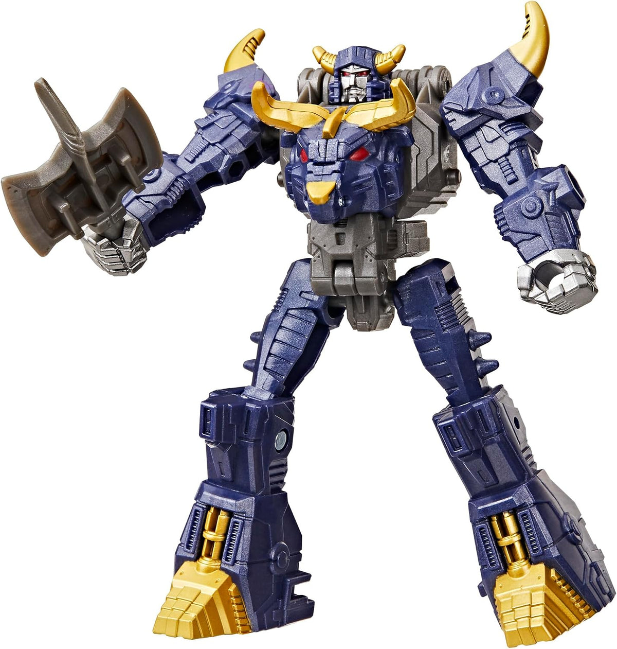 Transformers CYBERWORLD Megatron Cyber Changers 4-Inch Action Figure, Quick Change to Bull Mode, Robot Toys - (6 and Up)