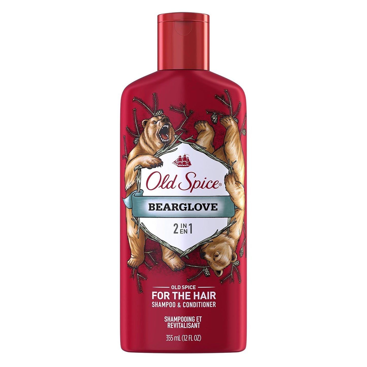 Old Spice 2 in 1 Men's Shampoo and Conditioner (Bearglove) 12oz
