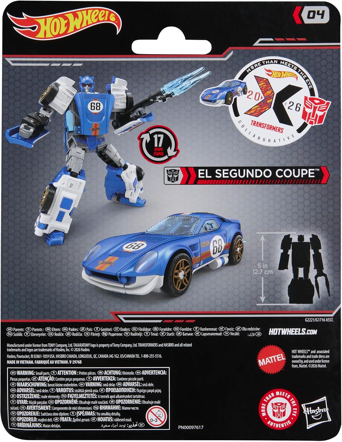 Transformers Collaborative Hot Wheels® x El Segundo Coupe, Deluxe Class 5-Inch Robot Action Figure Converts to Race car (Ages 8+)