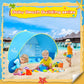 Beach Tent with Beach Sand Toys Pop Up Portable Shade Pool UPF50+ UV Protection Sun Shelter for Infant with Easy Set Up Canopy (Blue with Toys)
