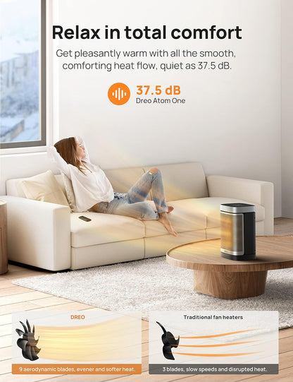 Ruimteverwarmer 1500W Veilig en Stil PTC Keramiekverwarmer, 5-35°C Digitale Termostaat, 70°Ossillerend, Afstandbeheer, ALCI Veiligheidsproppie, 12h Tydhouer, 5 Modusse