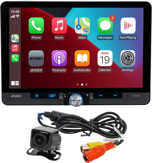10.1" Single / Double DIN  Apple CarPlay Android Auto Wired or Wireless Touchscreen Car Stereo Radio Bluetooth, USB Charge - Backup Camera Included