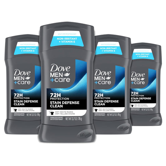 Dove Men Care Deodorant Stick Defense Clean for Men, Anti-white Marks & Anti-yellow Stains 72-hour Sweat and Odor Protection