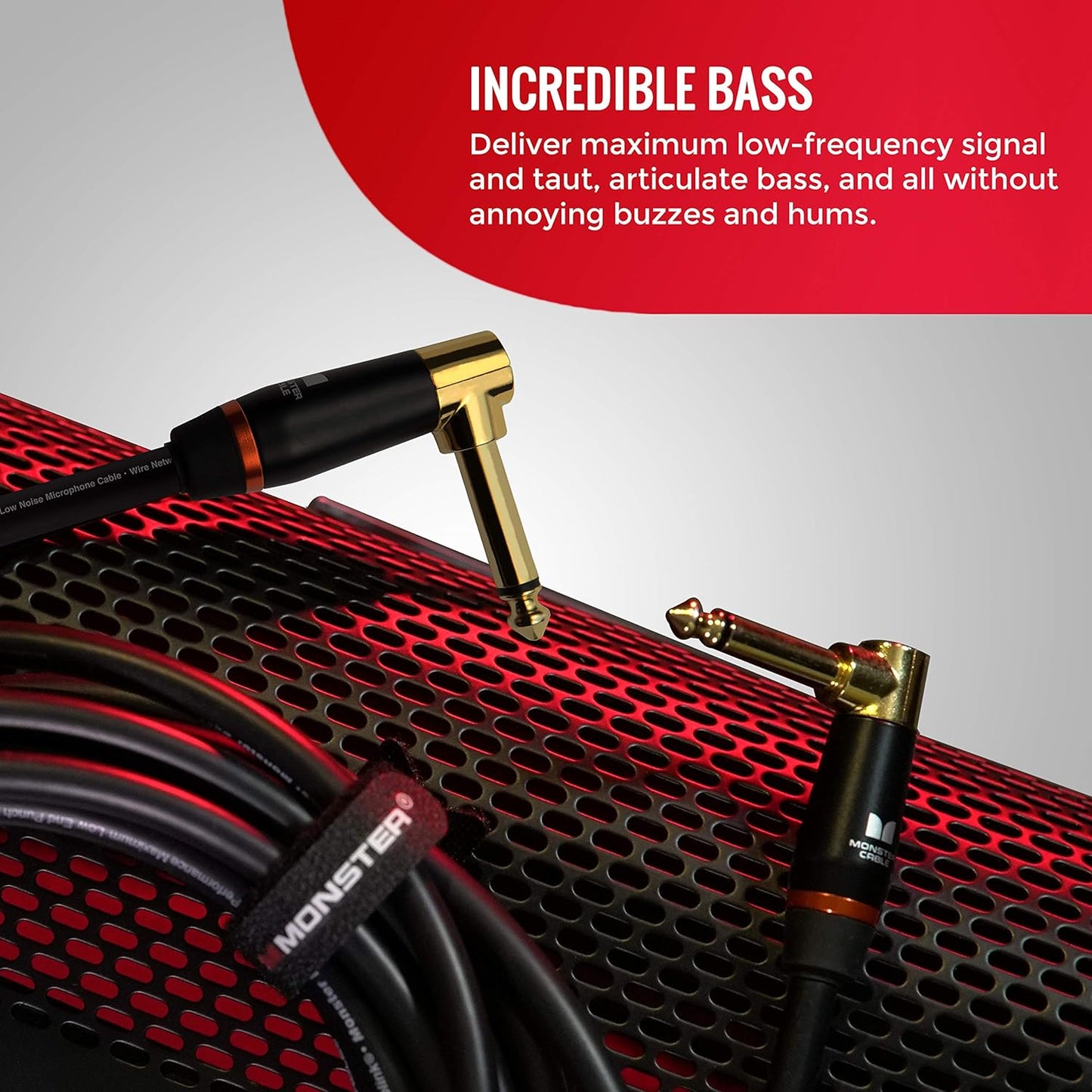 Monster Prolink Bass 8" Right Angle Instrument Cable (MBASS2-0.75DAWW)