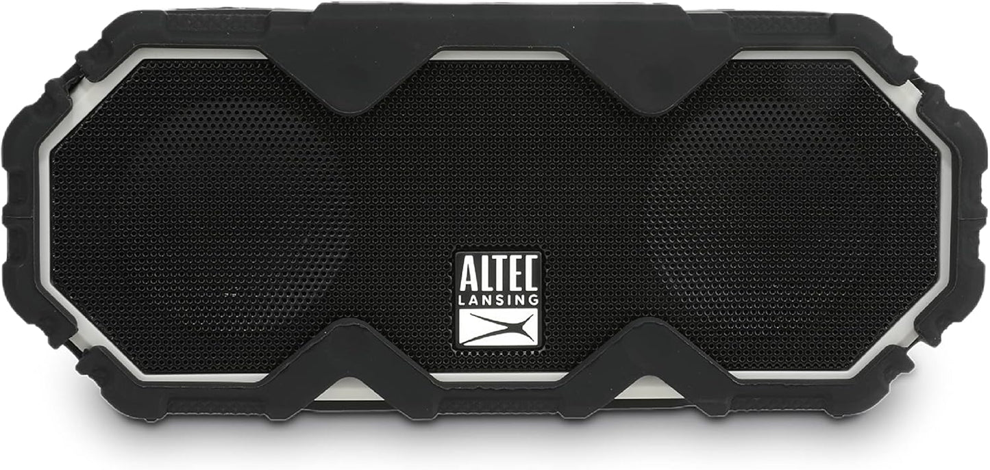 Altec Lansing Mini LifeJacket Jolt Bluetooth-luidspreker met Qi, draadloos, waterdig, draagbaar, luidsprekers, harde volume, sterkte bas, ryk stereostelsel, mikrofoon, 16 uur battery, 30 m reikafstand, grys