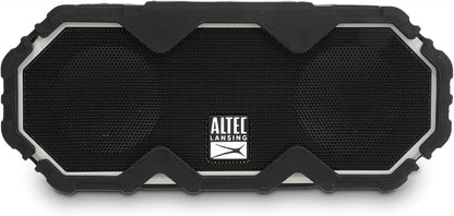 Altec Lansing Mini LifeJacket Jolt Bluetooth-luidspreker met Qi, draadloos, waterdig, draagbaar, luidsprekers, harde volume, sterkte bas, ryk stereostelsel, mikrofoon, 16 uur battery, 30 m reikafstand, grys
