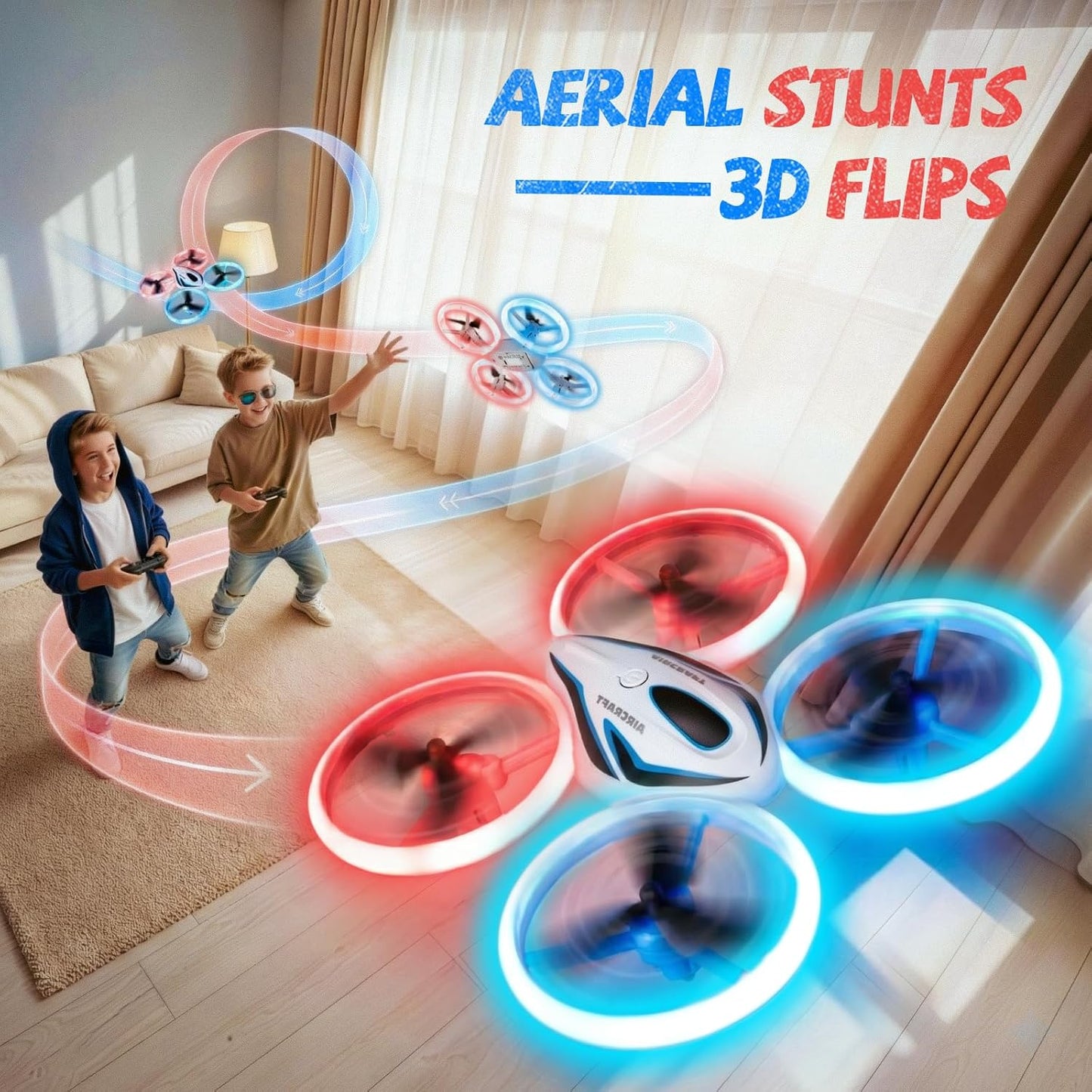 Drone for Kids & Adult, 3 Batteries 24 Min Flight Time, Anti-Collision RC Quadcopter w/ LED Light, Altitude Hold, Easy to Fly Kids Gifts for Boys & Girls Ages 14+