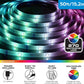 Monster 50 Foot RGB LED Light Strip with Remote Control, 270 RGB LEDs, Adhesive Backing, Coated for Moisture Protection, Dimmable, 24V Plug, 4 Modes Including Strobe, Flash, Fade & Smooth