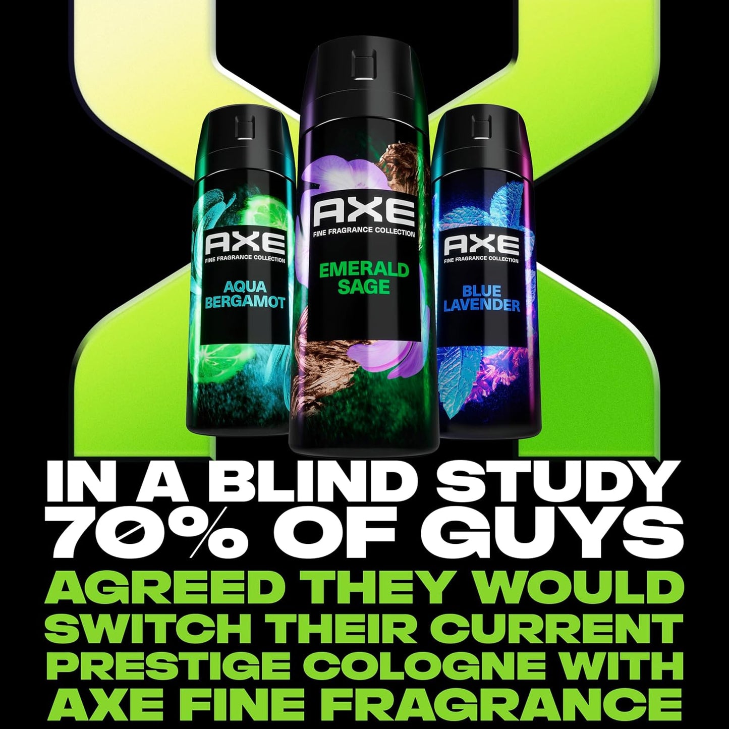 AXE Fine Fragrance Collection Premium Deodorant Body Spray for Men Emerald Sage with 72H Odor Protection - 4 oz (Pack of 3