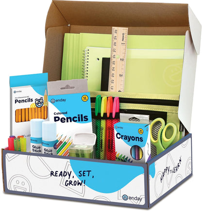 Back to School Supplies for Kids, Green School Supply Box Premium Quality Kids School Supplies Kit, Kindergarten School Supplies for Girls and Boys, 78 Piece Set