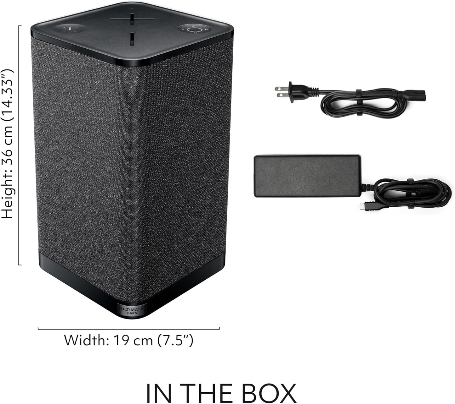 Ultimate Ears Hyperboom Portable Bluetooth Speakers, Loud Party Speaker, Big Bass, Water Resistant IPX4, 150 Ft Range, USB-C – Black