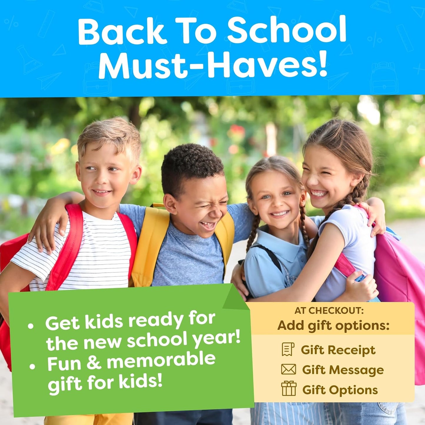 School Sign Board w/ Liquid Chalk Markers - 14x11” Double-Sided & Reusable - My First and Last Day - Back to School Supplies Board
