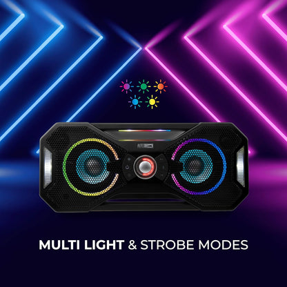 Altec Lansing Mix 2.0 - Waterdigte Bluetooth-luidspreker met Sterk Bas, Draagbare Luidspreker vir Reis en Buiteluggebruik, 100 Voet Bereik en 20 Uur Speeltyd, Swart