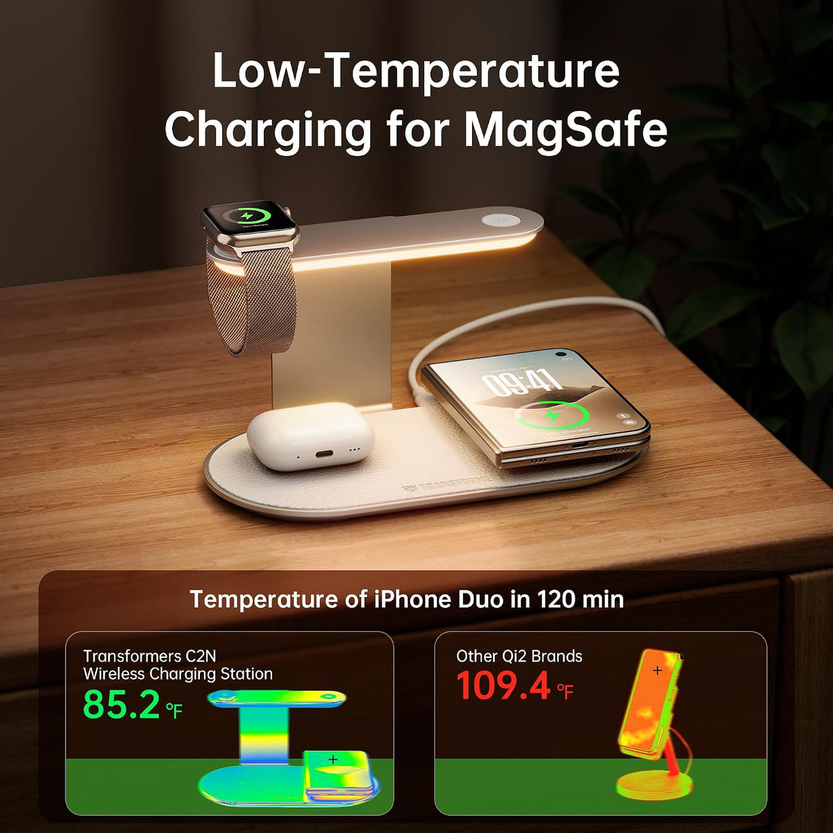3 in 1 Charging Station with 3-Level Adjustable Lighting