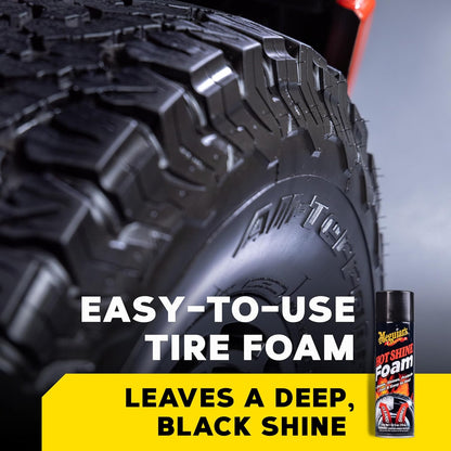Meguiar's Hot Shine Bandskuim, Hoëglans Bandskuim Wat Skoonmaak, Laat Blink en Beskerm - Swart Glans - (538 g)