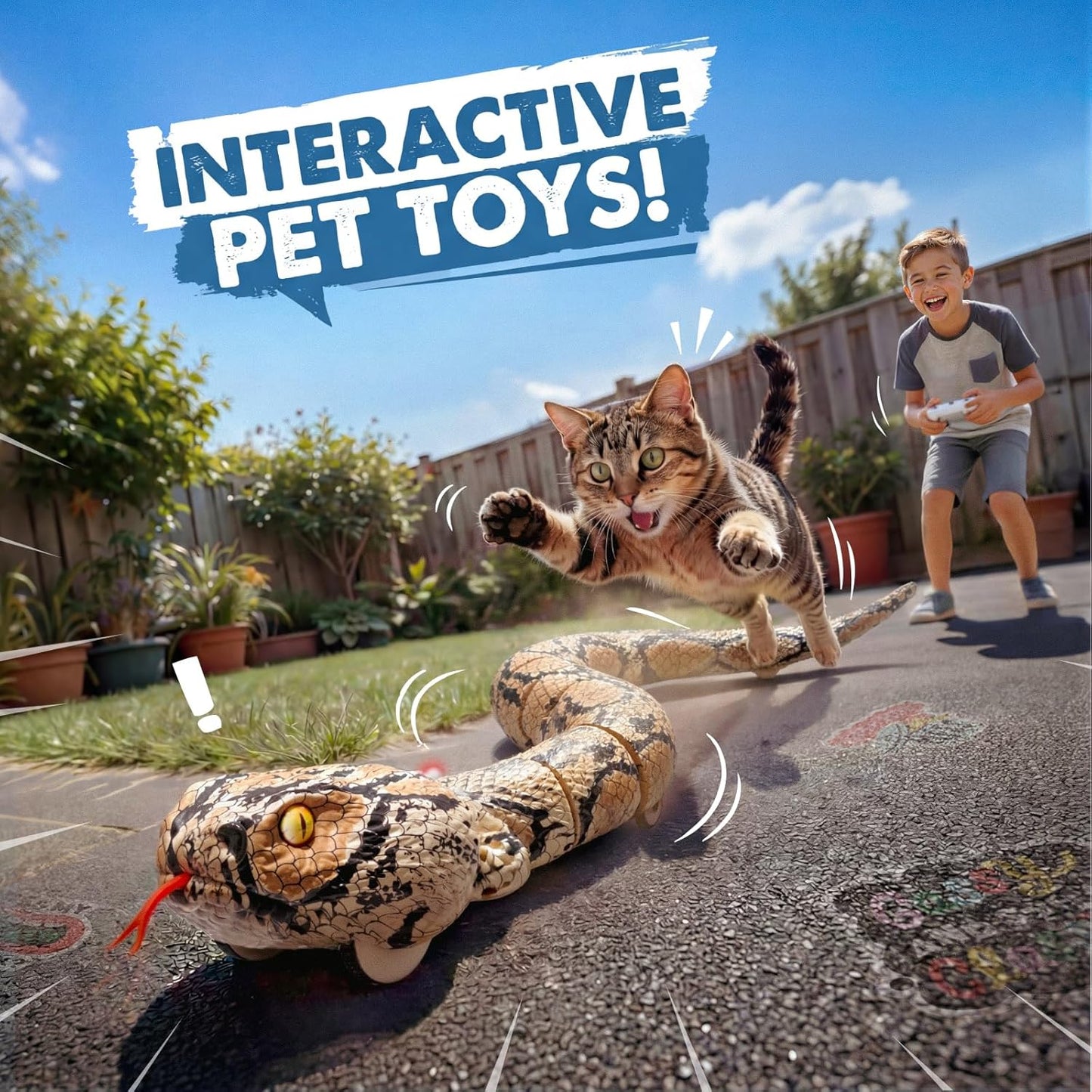 Amphibious Remote Control Rattlesnake Realistic Toy with Rattle Sound for Pranks, Indoor & Outdoor Games for Kids Ages 3+