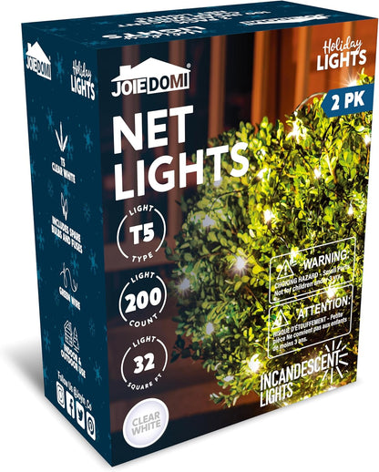 2Pk Kersfeesnetliggies, 100 ST Warmwit vir Binne- & Buitekersversierings